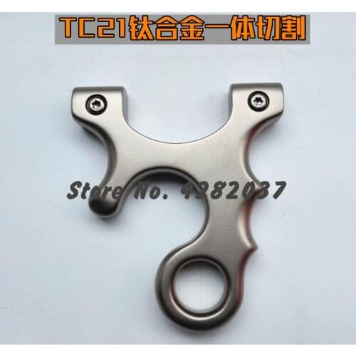 Titanium alloy hunting slingshot catapult with flat rubber band, left hand/right hand for outdoor high precision shooting