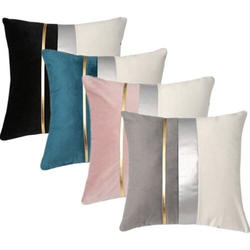 High-end Velvet Cushion Cover 45x45cm 30x50cm Patchwork Golden Sofa Pillow Cover Pillow Case Luxury Throw Cushion Covers