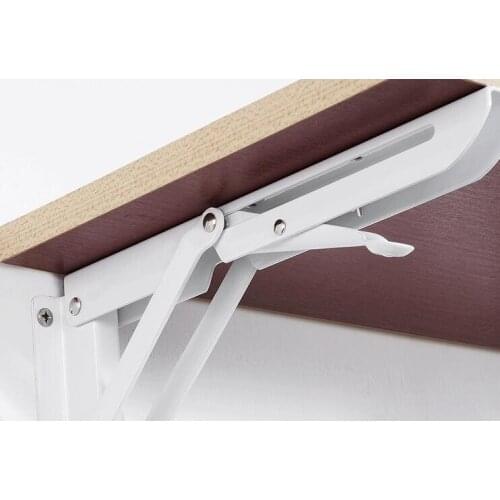 FUMAO 2PCS Wholesale Heavy Duty White Adjustable Wall Mounting Folding Bracket Shelf Support