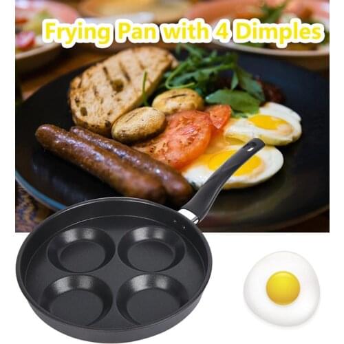 Frying Pan 4 Dimples Non-stick Fried Egg Burger Pancake Pan Egg Burger Cooking Pie Cake Mold Breakfast Multifunction Tool