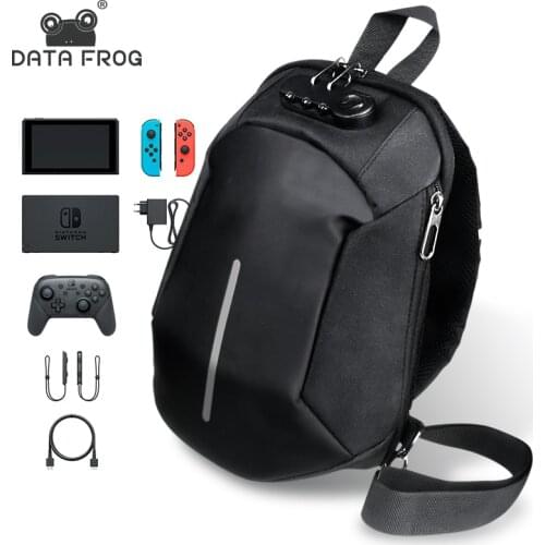 DATA FROG Shoulder Bag For Nintendo Switch Multifunction Waterproof Travel Chest Pack For Nintend Switch Bag For NS Accessories
