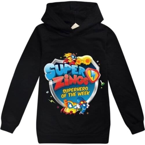 2-16Y New superzings Hoodie Boys Girls Hoodies Childrens Cartoon super zings Print Sweatshirts Fashion Kids Long Sleeve Shirt