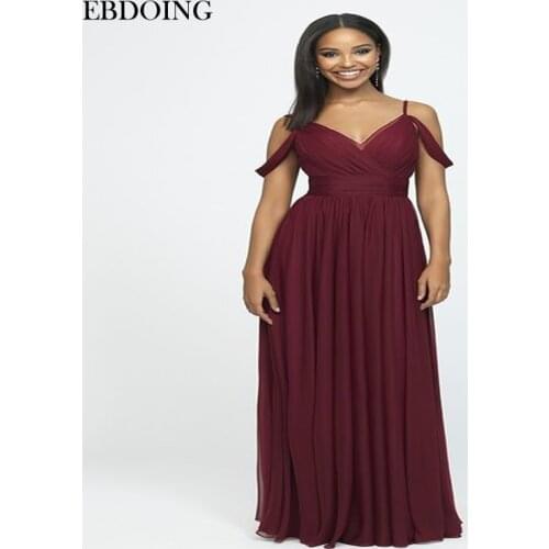 New Arrive Bridesmaid Dresses A-line V-neck Neckline Spaghetti Straps Backless Robe De Soiree Floor-length Wedding Party Dresses