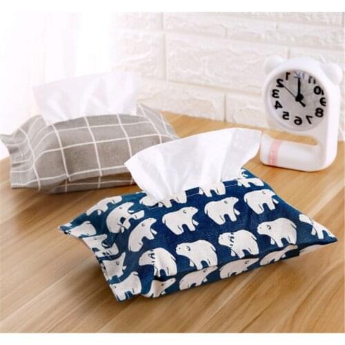 1PCS Car Tissue Box Cotton And Linen Home Napkin Tissue Paper Holder Car Styling Portable Paper Package Case Napkin Paper Holder