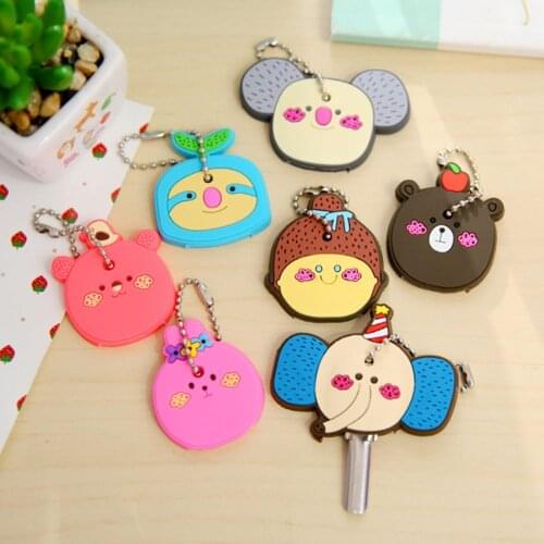 1pcs cartoon Silicone Protective key Case Cover For key Control Dust Cover Holder Organizer Wallet Home Accessories Supplies