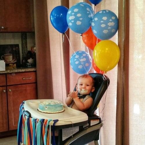 10pcs 12" Blue White Cloud Balloons Birthday Wedding Decor Hawaii Theme Party Decor Hen Party Pool Party Decor Supplies Air Ball