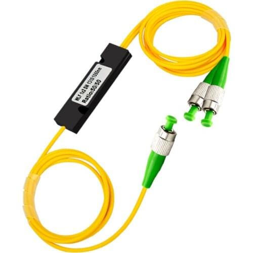 10 PCS /lot 1x2 SM 1310/1550nm FTTH SplitterFC/APC Connector Fiber Optic FBT Splitter Free Shipping