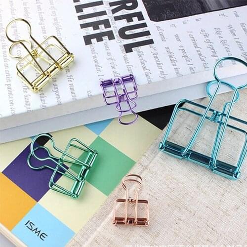1.9 cm Small Size Metal Binder Clips Gold Sliver Grip Clamps Binding Securing Clips Paper Document Office School Stationery