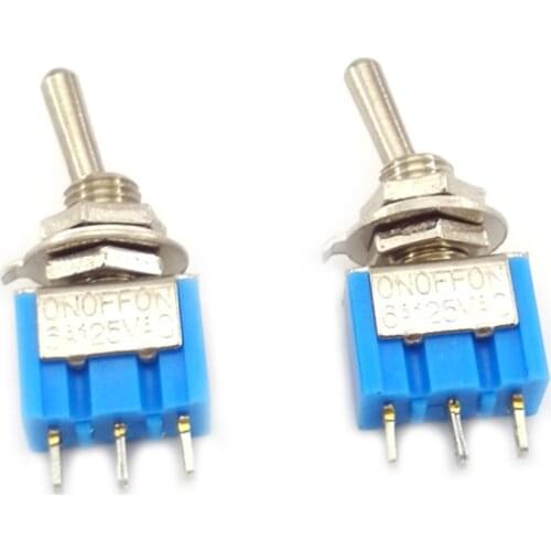 10PCS MTS-102 6A 125VAC 3-Pin ON-ON SPDT Toggle Switch