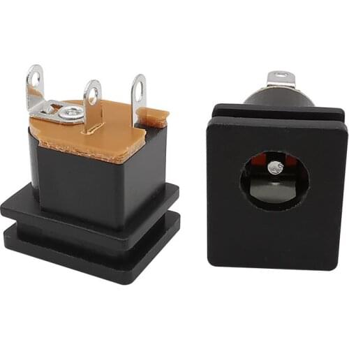 5/10Pcs 5.5x2.1mm DC Power Socket Connector DC-015 5.5*2.1mm DC Power Supply Female Jack Square Panel Mounting Connectors