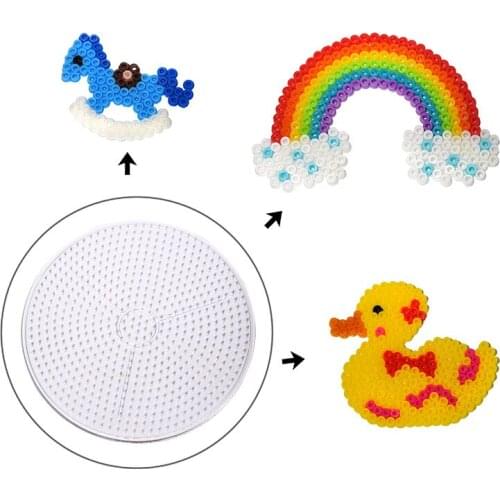 5Pcs/Lot hama beads pegboard education toys 3d puzzle fuse beads pegboard transparent learning toys for children