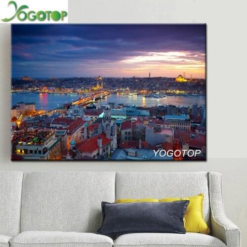 5d diy Diamond Painting full resin diamond Embroidery cross stitch kit mosaic Wall Art Turkey Istanbul city landscape YY2633
