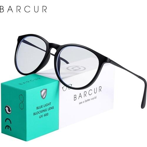 BARCUR Retro Anti Blue Light Computer TV Glasses Frame Men Glass Frames Women Styles Brand Optical Reading