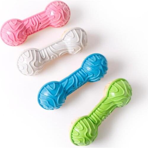 Dog TPR Safe Chew Toys Colorful Bone Ball Molar Clean Teeth Stick Squeak Trainging Puppy Biting Toy Teeth Oral Care Accessories