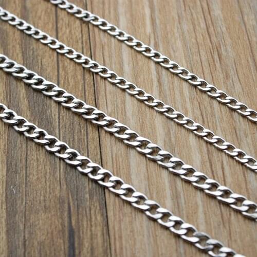 5M/lot 3-9 MM width Stainless Steel Link Chain Necklace Bulk Jewelry Figaro Chains For Women Men DIY Necklace Bracelets Making