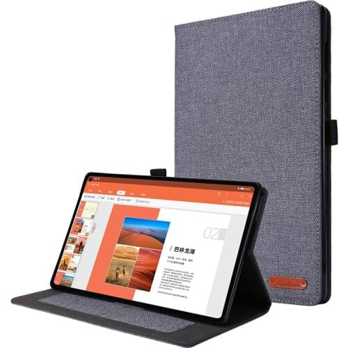 Case with Wallet Slot for Lenovo Tab M10 FHD Plus 10.1 TB-X606X TB X606F Fabric Leahter Flip Cover