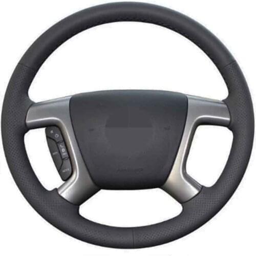 Car Steering Wheel Cover Soft Black Genuine Leather For Chevrolet Captiva 2007-2014 Silverado GMC Sierra 07-13 Daewoo Winstorm