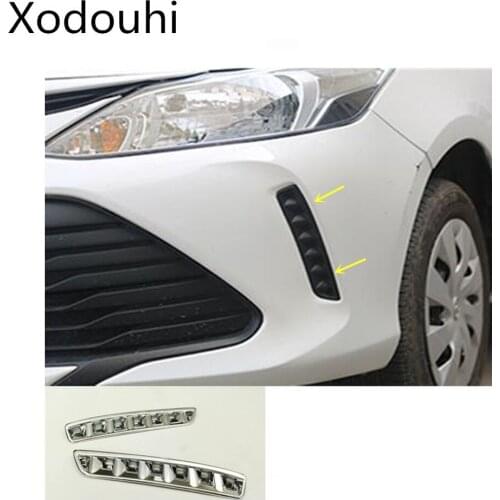 For Toyota Vios/Yaris sedan 2017 2018 2019 car styling front fog light lamp frame styling ABS chrome cover trim part moulding