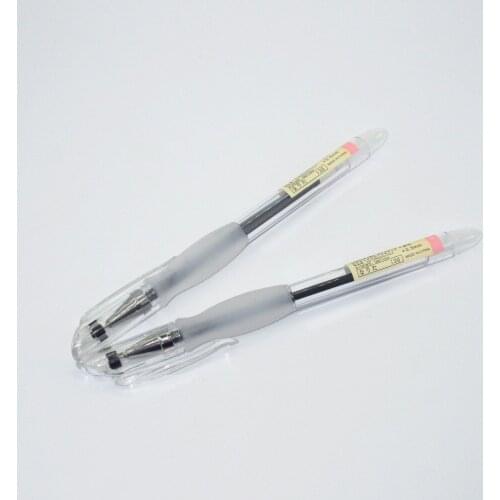 Transparent 0.5 mm Gel Pen Black Color Needle Point 2 Pieces