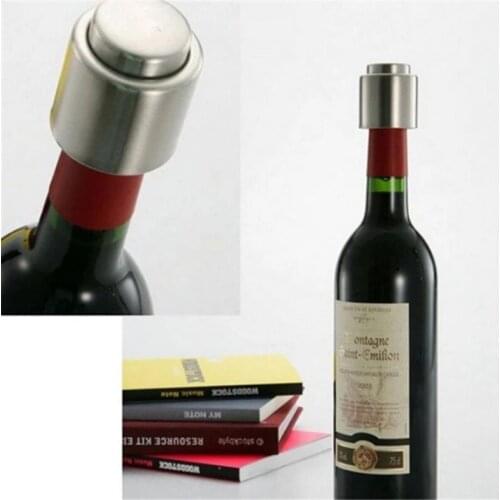 Stainless Steel Pressing Type Wine Stopper Vacuum Wine Cap Sealing Machine Freshness Stick Tool Bottle Cap Kitchen Accessories