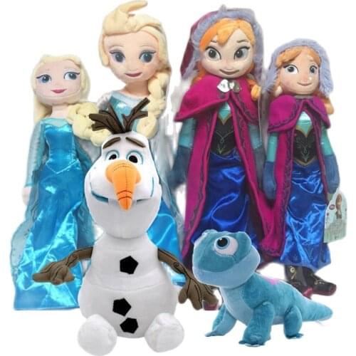Hot Frozen Elsa Anna Stuffed Dolls Cartoon Animal Snowman Olaf Fire Lizard Plush Toys Children gifts