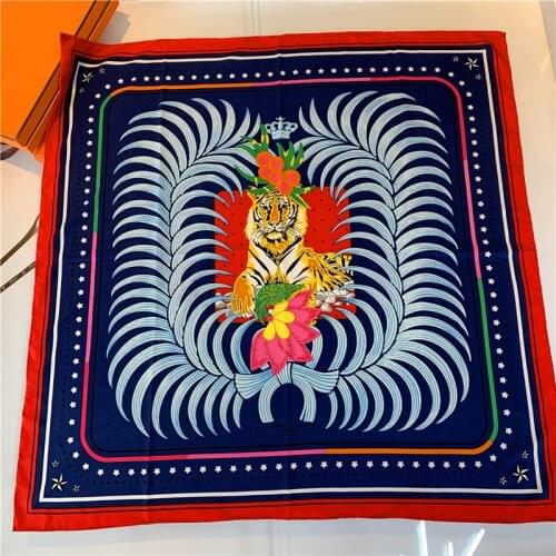 90cm Letters D Print Brand Hijab Scarf Women Bandana Handmade Curled Twill Silk Square Scarf Luxury Foulard Head Scarves Shawl