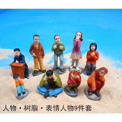 Mental sand sandbox game with Sandplay psychological product anger sadness fury emotional character 9pcs/set