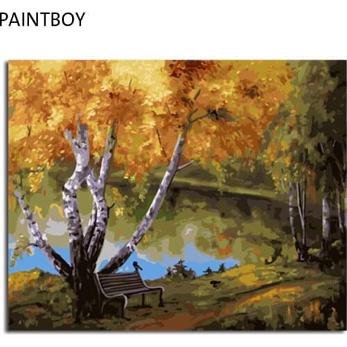 PAINTBOY Framed Pictures DIY Oil Painting By Numbers Home Decor Wall Art Of Landscape Painting&Calligraphy Home Decor