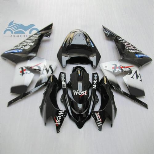High quality Motorcycle fairing kits for KAWASAKI Ninja ZX 10R 2004 2005 sports racing body fairings kit 04 05 ZX10R black WEST