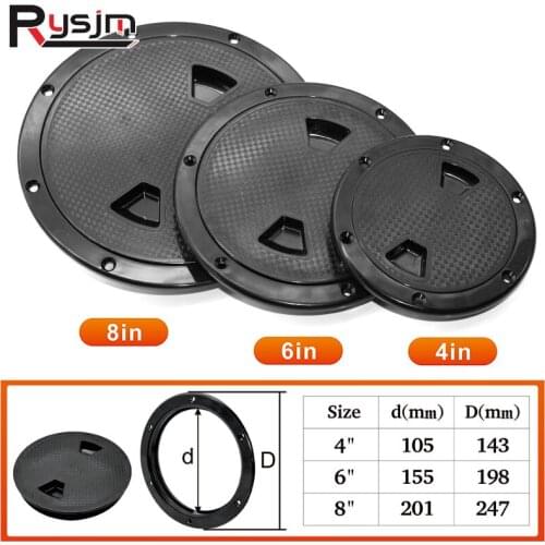 8 Inch 6 Inch 4 Inch Access Hatch Round Inspection Hatch Cover Non-slip Marine Screw Out Twist Out Deck Plate Hatch Black/White