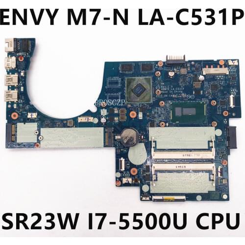 Free shipping For M7-N M7-N101DX Laptop Motherboard ABW70 LA-C531P With SR23W I7-5500U CPU working well
