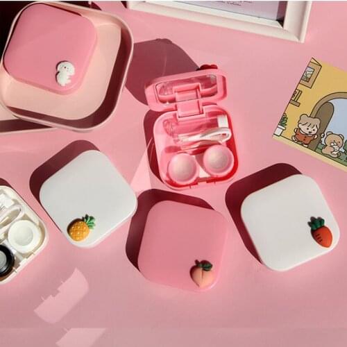 Lovely Pocket Mini Contact Lens Case Travel Kit Easy Carry Mirror Lenses Box Container