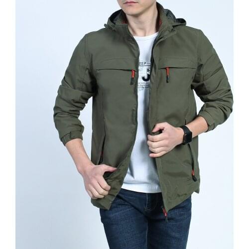 Pop Autumn Mens Hoodied Jackets Coats Windproof Waterproof Male Casual Tops Outwears Spring Military Zipper Overcoats Jackets