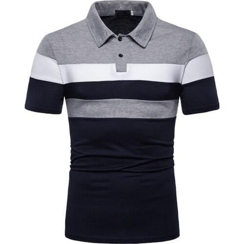 Men Polo Button Shirt Short Sleeve Polo Shirt Contrast Color Polo New Clothing Summer Streetwear Casual Fashion Men tops D30