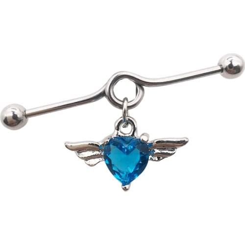 New arrival scaffold barbells 1 Pair surgical Stainless Steel big cross dangle industrial barbell piercing