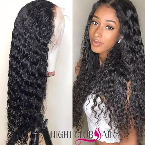 Night Club Frontal Wig Human Hair Curly Lace Front Human Hair Wigs Long Curly Closure Wig Pre Plucked Hairline