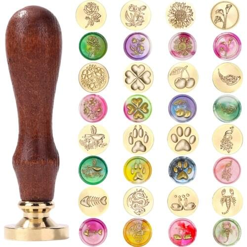 Retro Sealing Wax Furnace Stove Pot Wood Handle Sealing Wax Spoon for Wax Sealing Decorative Wax Stamp Craft Gift