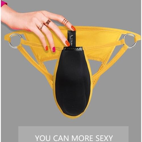 Sexy Mens Low Rise Jockstrap Sponge Enhancing Pad G-Strings Thongs Enlarge Underwear Underpants Male Panties