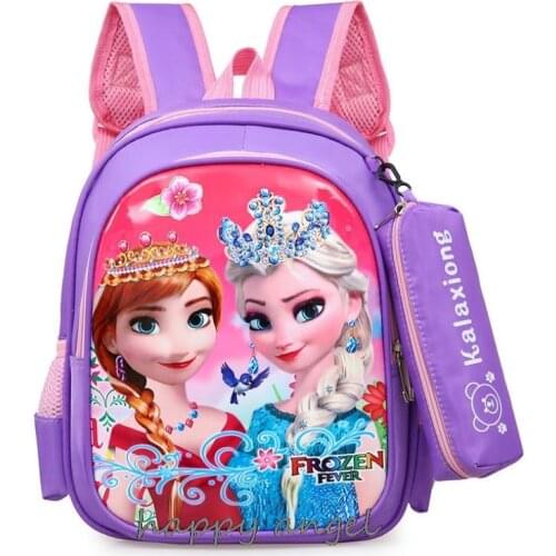 Disney cartoon schoolbag primary school girl 1-3 grade Sophia girl Sofia princess childrens bag girl 3D travel bag frozen elsa