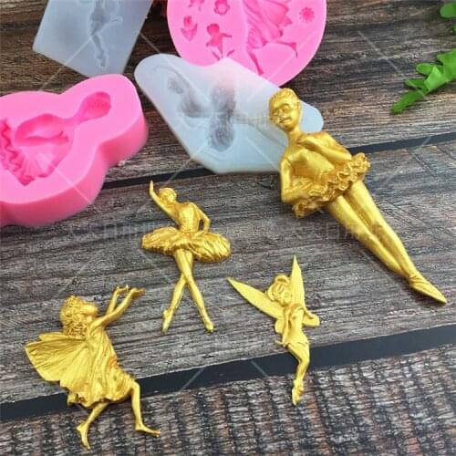 DIY Dancer girl Fondant Sugarcraft Silicone Mould Cake Decoration Tools Baking chocolate Polymer Clay Resin Mold