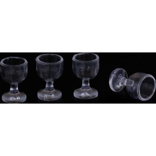 Juice Cup Dollhouse Tableware Accessorries Model Kids Pretend Play Miniature Clear Wine GlassPlastic New Cute