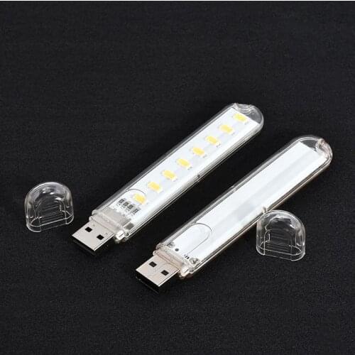 USB LED Lamp Mini Mobile Powered DC5V 8 LED Camping Computer Portable Night USB Gadget Lighting For PC Laptop