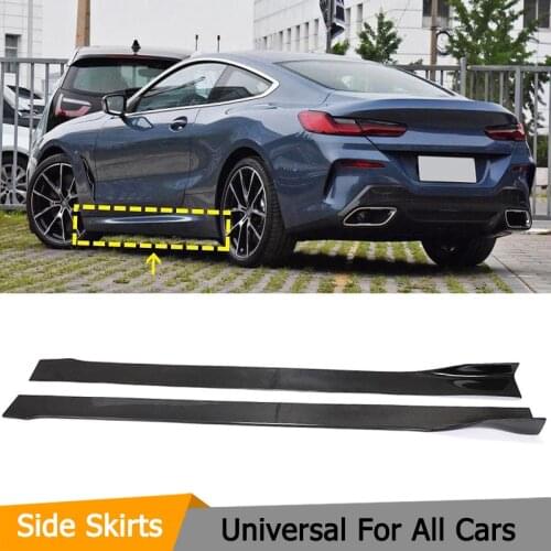 Universal Carbon Fiber Side Skirts Extension Lip for BMW M5 M6 for Benz W204 W205 for Audi A3 A4 A5 A6 for VW Cars 2000-2021