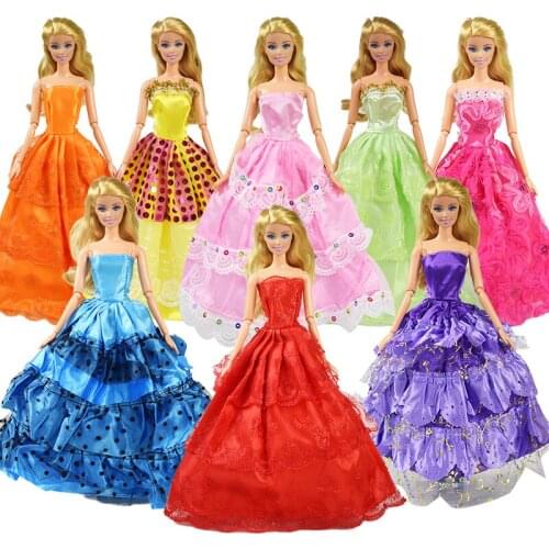 New Random 5 Pcs Doll Wedding Dress Noble Beautiful Princess Dress Various styles Evening Dress for 12 Inch Doll Clothes