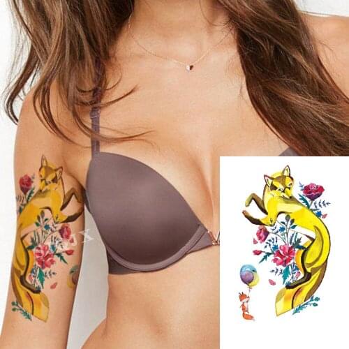 Woman arm temporary tattoo sticker Cartoon kitten Cat Small sticker tattoos Owl tiger peacock Fox body Waterproof fake tattoo
