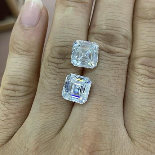 High Quality Moissanite Asscher Cut 6x6mm 1ct VVS1 D Color White Stone For Engagement Ring Jewelry Making