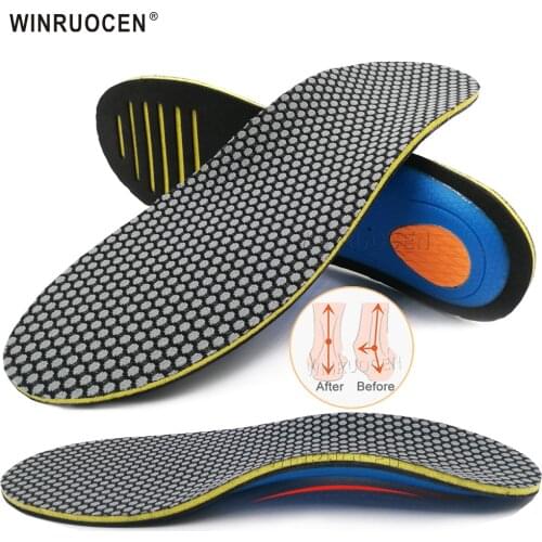 WINRUOCEN PVC Orthopedic insoles Men/Womens sports shoes Plantar fasciitis Insoles for feet flatfoot Arch support sole Pads