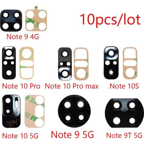 10set Back Rear Camera Lens Glass Cover Replacement For Xiaomi Redmi Note 8 Pro 9 4G Redmi Note 10S 10 Pro max 5G