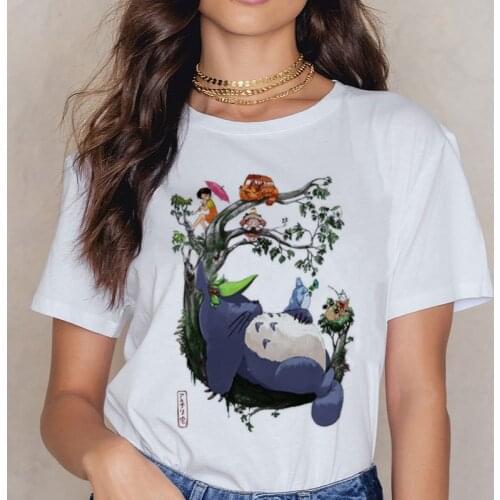 Totoro Studio Ghibli Harajuku T Shirt Women Ullzang Anime T Shirt Fashion 90s T-shirt Cute Cartoon Tshirt Graphic Top Tee Female
