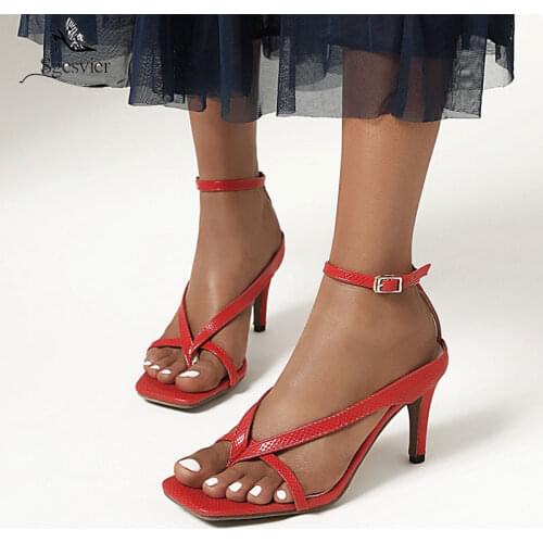 Sgesvier 2020 Summer Women Sexy Gladiator High Heel Sandals Shoes Women Thin High Heels Open Toe Sandal Lady Ankle Strap Shoes